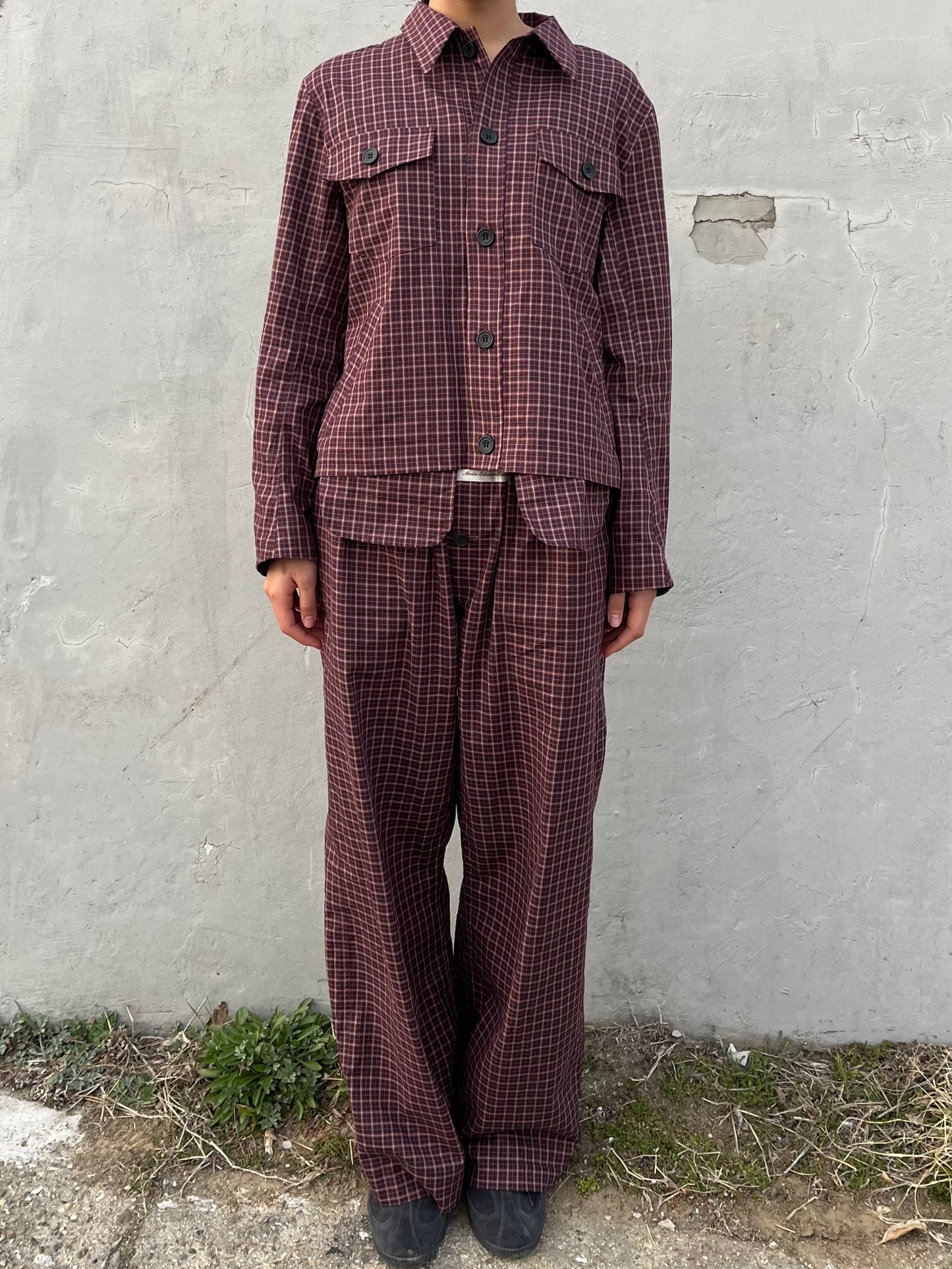 LONG TRUNKS PANTS Bordeaux check