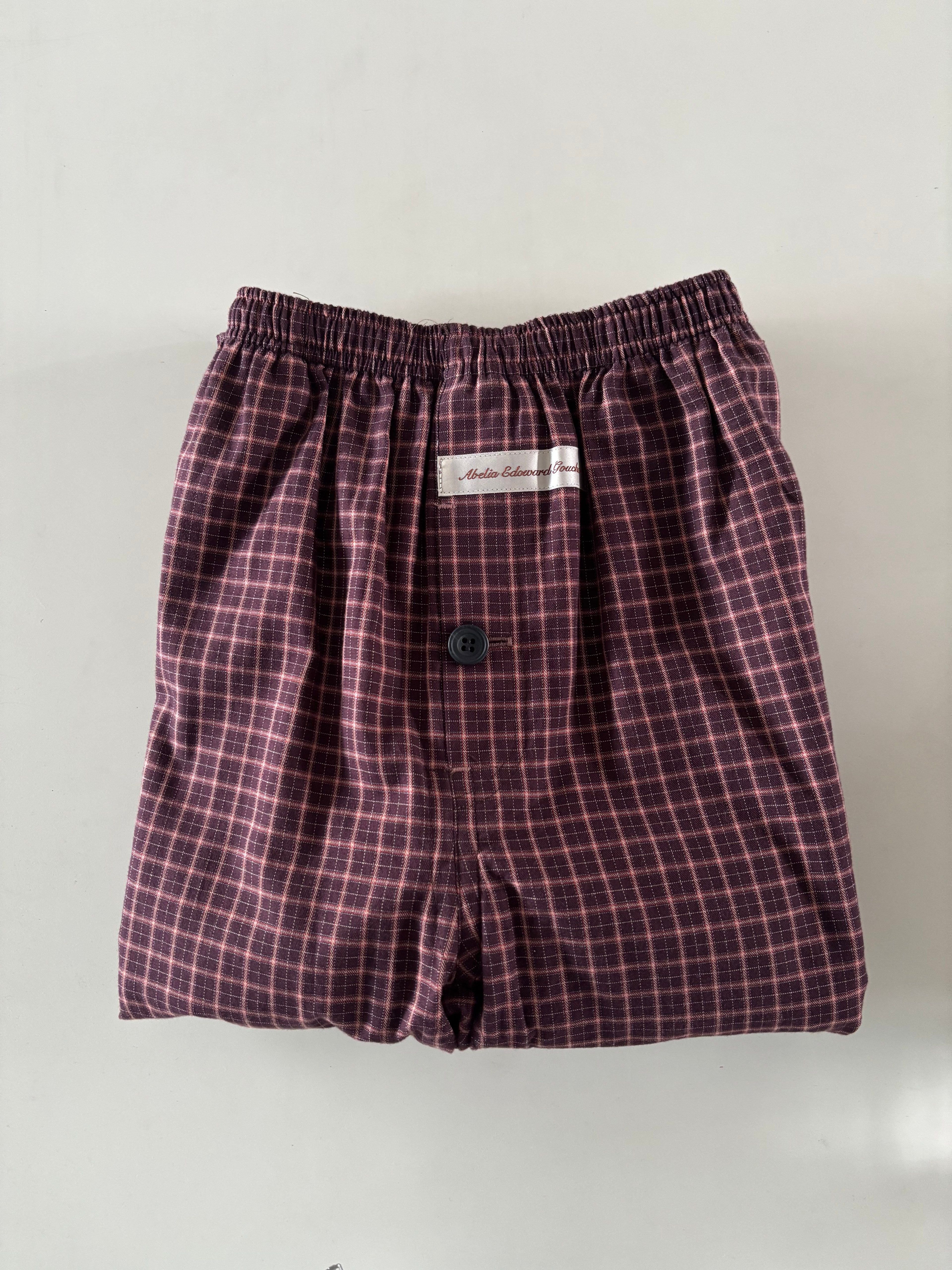 LONG TRUNKS PANTS Bordeaux check