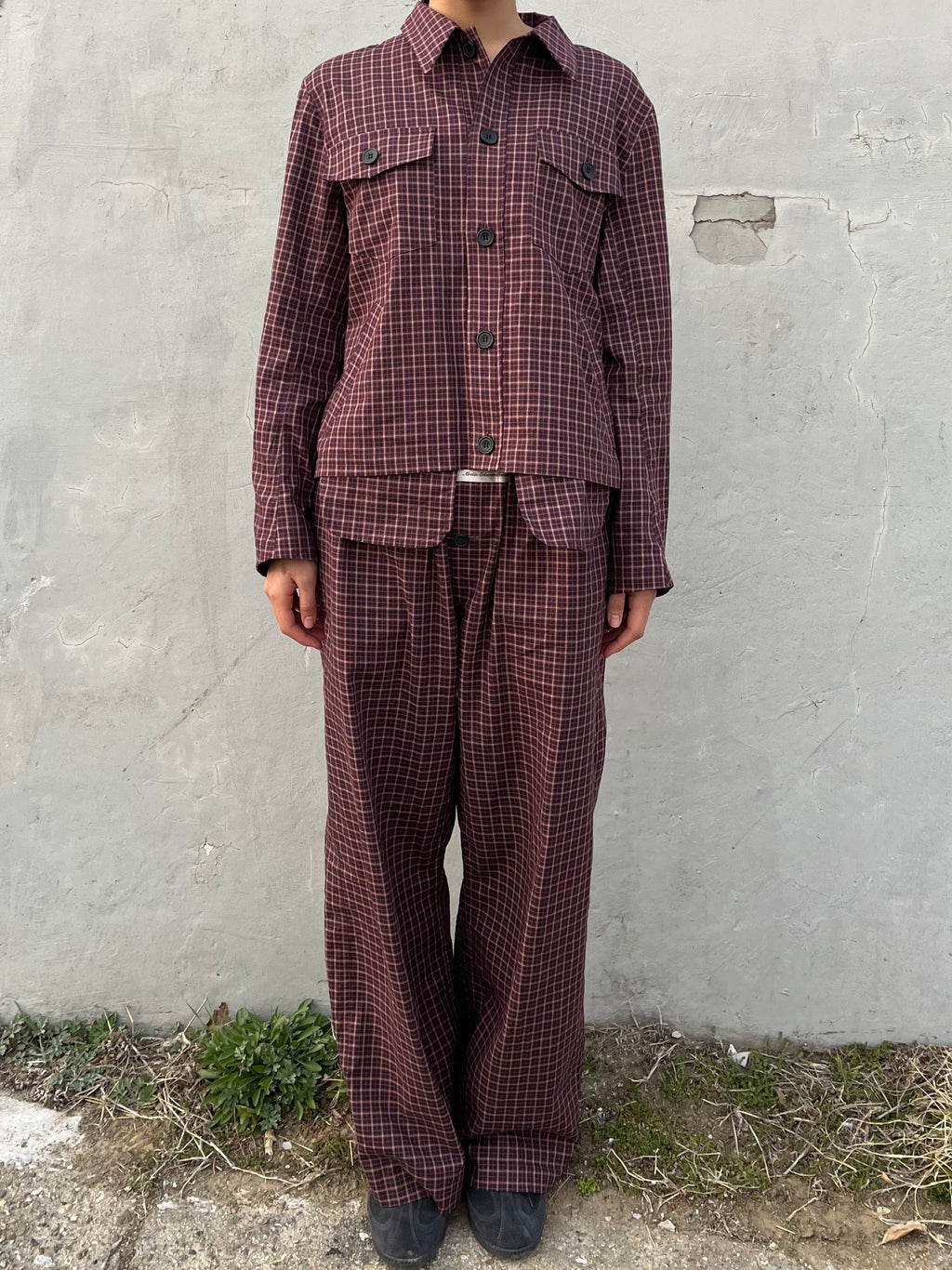 LONG TRUNKS PANTS Bordeaux check